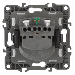 Розетка ЭРА Серия 12 12-2102-05 с заземлением 2P+E Schuko со шторками 16A-250В IP20 антрацит