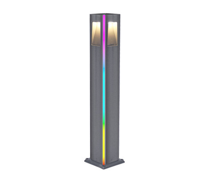 Светильник уличный Крисми серый 220V w12*12 h80 Led 4*3W (4000K) c пультом ДУ, Декоративная подсветка RGB.