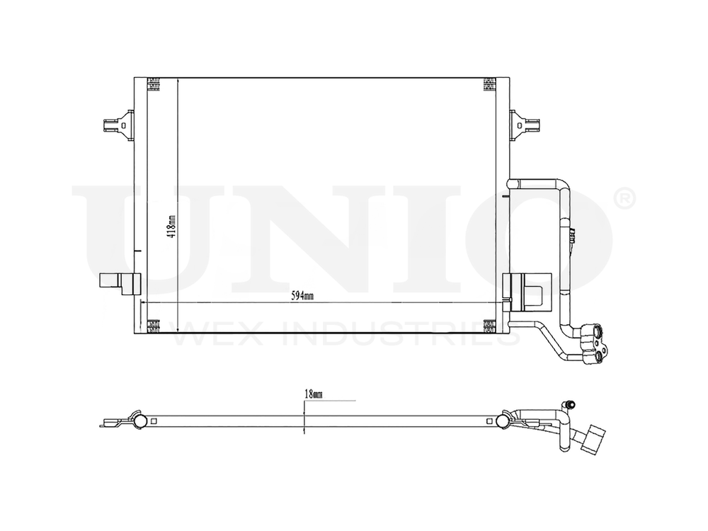 Радиатор кондиционера UNIO RAD-30007