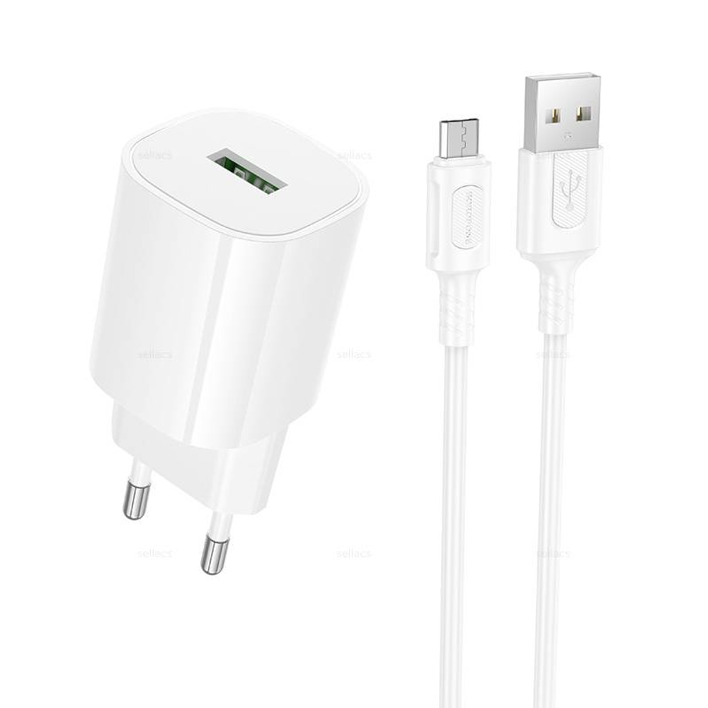 Зарядное устройство на Micro QC3.0 Borofone BA102A (white)