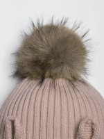 Шапка зимняя с помпоном и ушками для девочки