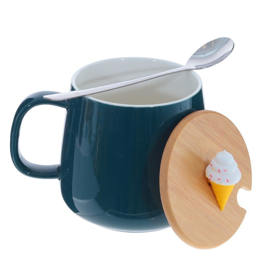 GAEM Кружка с крышкой и ложкой, 450 мл, L13 W10 H9 см, 4в.