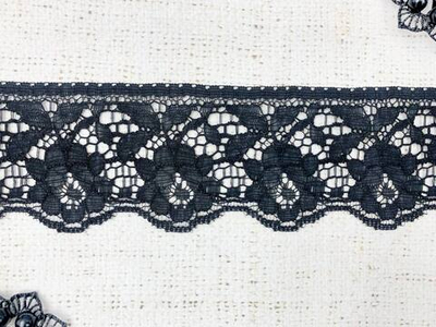 Кружево-трикотаж, ш. 6 см, чёрный