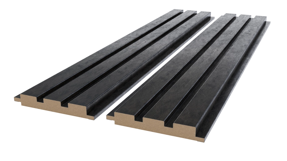 Реечная стеновая панель МДФ, Лофт Черный, 2800*116*16