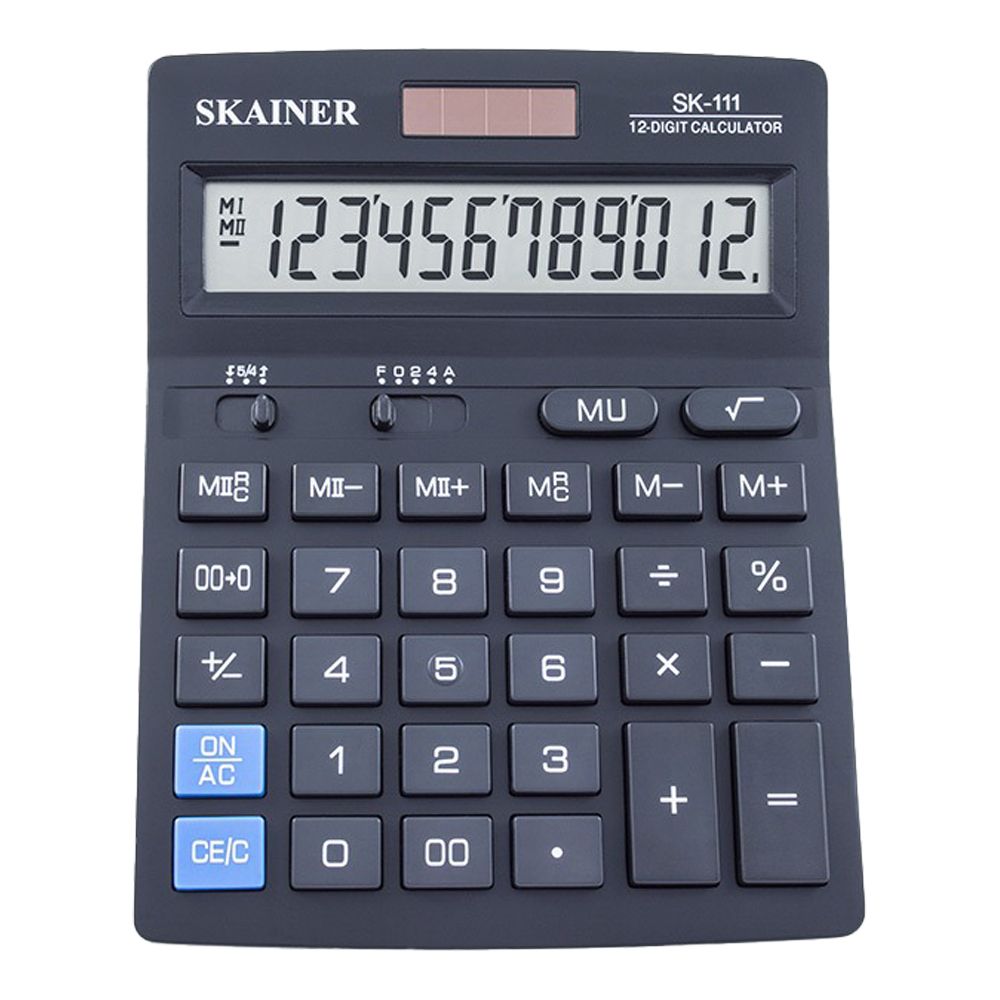 Калькулятор настольный SKAINER 12 Bit, LCD, 17.6*14*4.5 см, чёрный Калькулятор настольный SKAINER 12 Bit, LCD, 17.6*14*4.5 см, чёрный