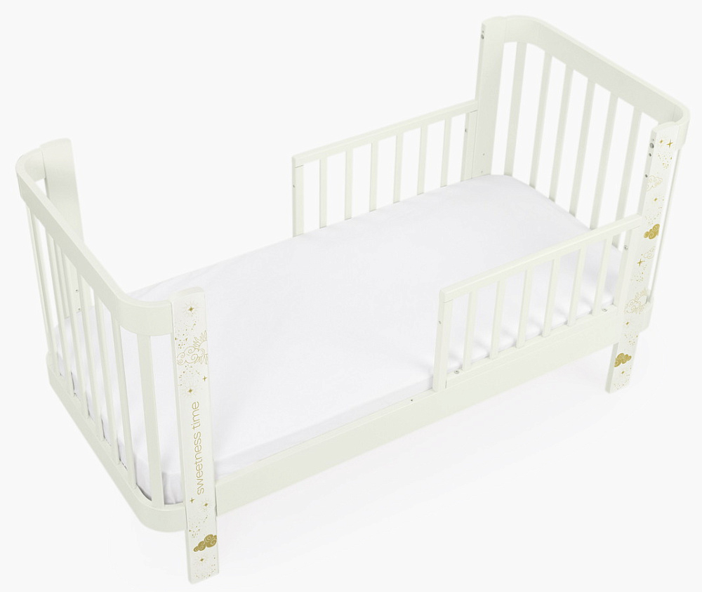 Детская кроватка-трансформер Happy baby Mommy Love в комплекте с расширением 160х70 milky