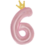 Шар фольгированный Цифра 6 115 см (Розовый)