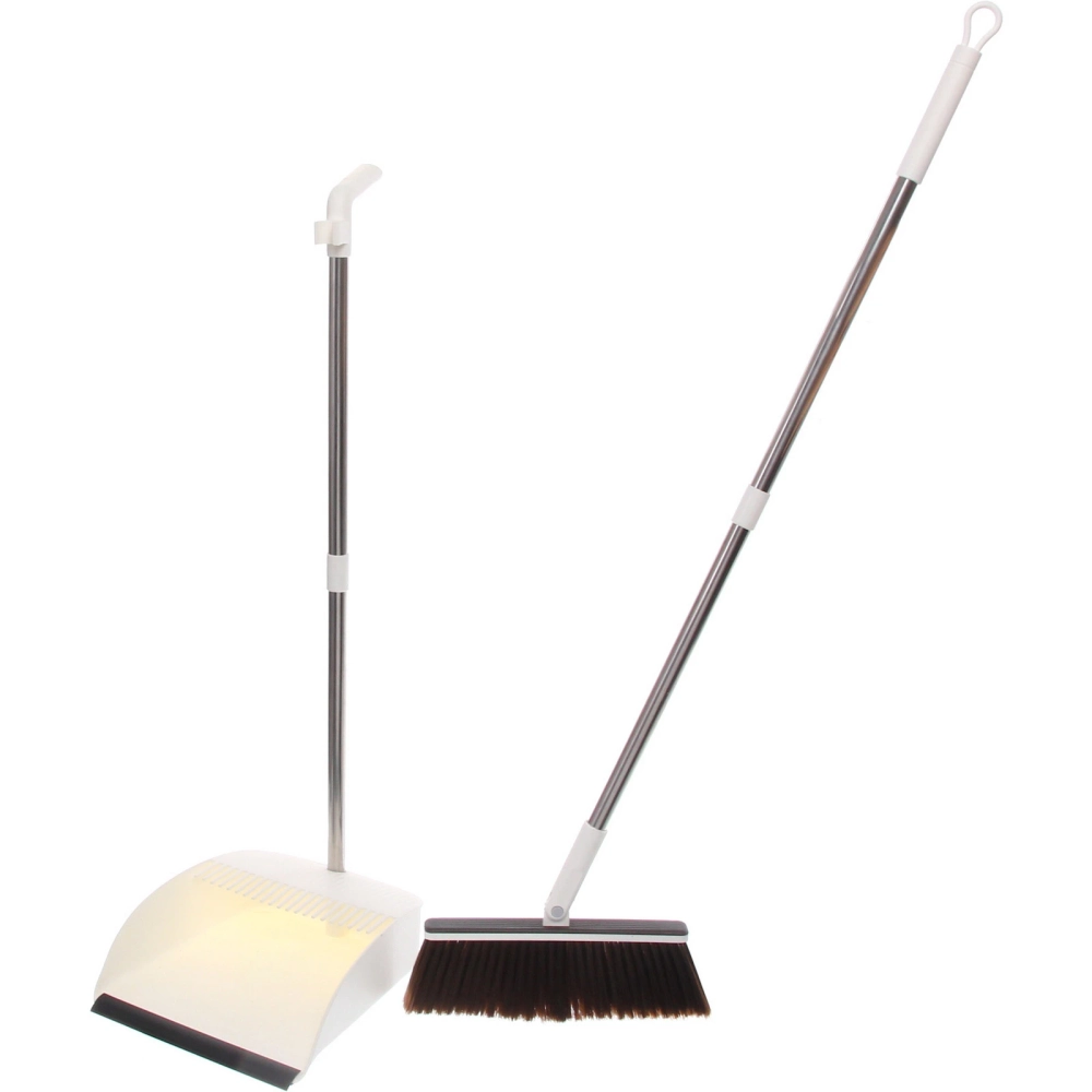 Набор для уборки, щетка для пола с совком «Disco» белый 1103