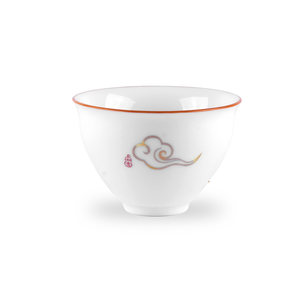 268061.5 Пиала ГОРНЫЙ САД "Золотой дымок" h=4,5см, d=7см, 70мл, фарфор белый