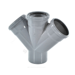 Крестовина PP-H 1-плоскостная серый BASE Дн 110х110х110х45гр б/нап в/к VALFEX 27111110
