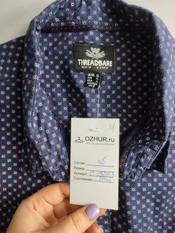 Рубашка Threadbare из хлопка с принтом 58 размер
