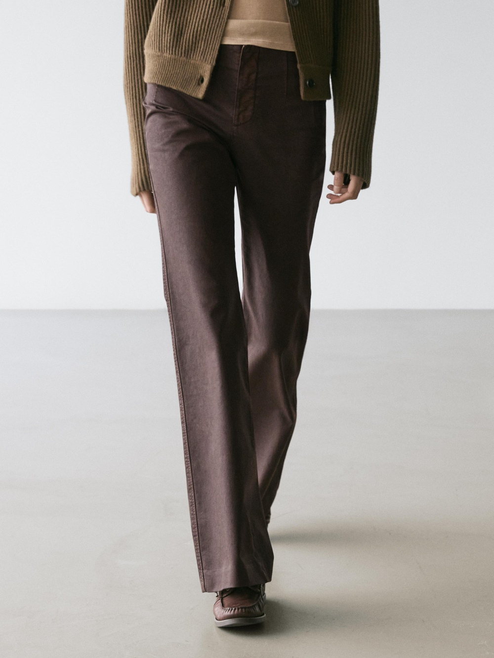 Massimo Dutti Расклешенные брюки, фиолетовый