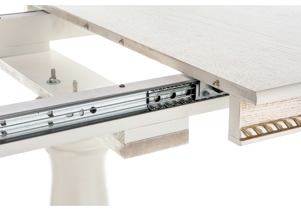 Стол деревянный Woodville Кантри 120 молочный, золотая патина