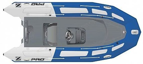 Лодка надувная ZODIAC PRO 500 TOURING ПВХ ( сине-серые баллоны, серый корпус )