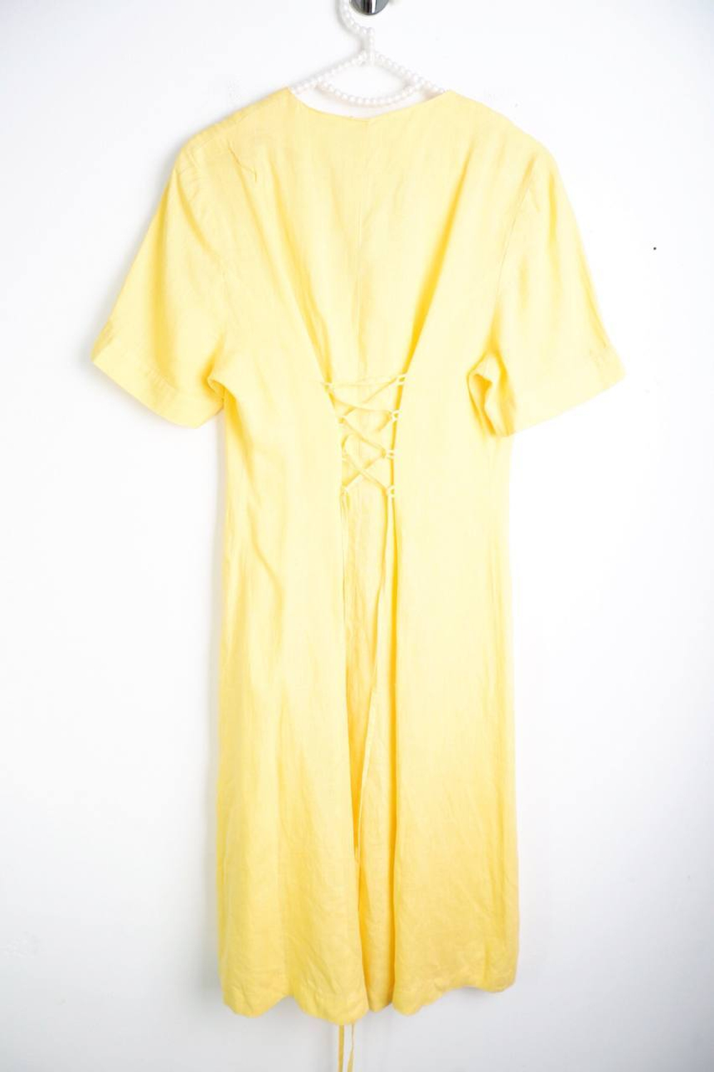 Платье льняное для летнего настроения, визуально на 42 размер