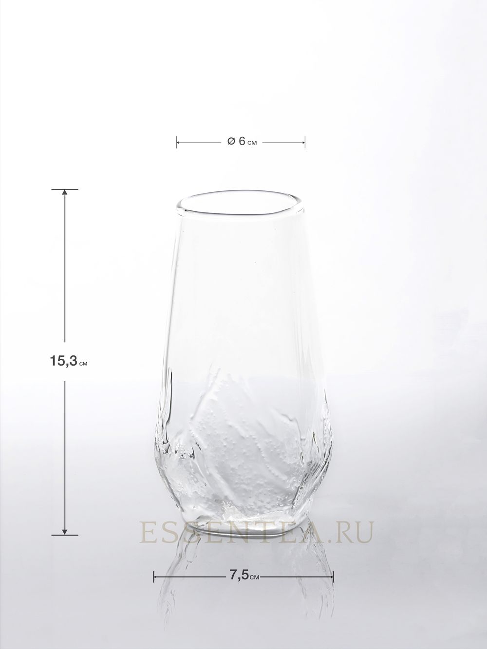 Стакан стеклянный "Байши" 480 мл с рельефным рисунком