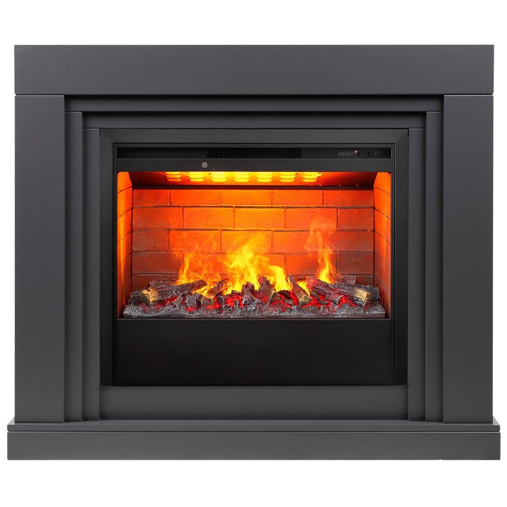 Электрокамин RealFlame Stanley 26 GR серый с очагом 3D Helios 26