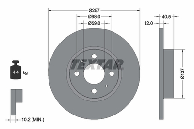 TEXTAR - 92236703-TET - Brake Disc