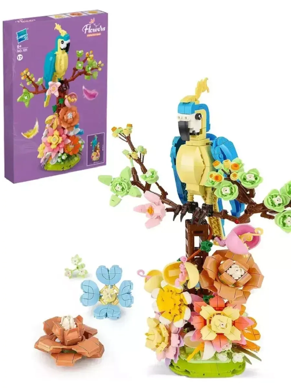Конструктор Попугай в цветах 1162 детали