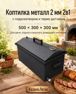Коптилка металл 2 мм 2в1 с г-з и т.датчик 500*300*300 мм