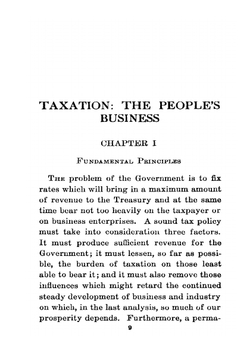 Taxation. The people's business | A.W. Mellon