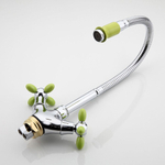 Смеситель для кухни, Frud, гибк излив, с кран-буксой, зел, R43127-6