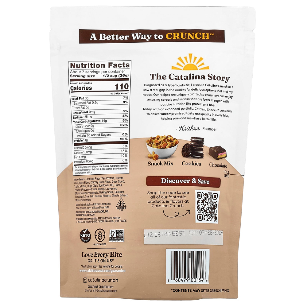 Catalina Crunch, протеиновые хлопья, темный шоколад, 255 г (9 унций)