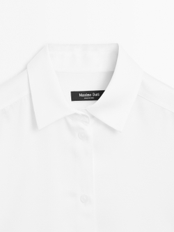 Massimo Dutti Струящаяся атласная рубашка, белый