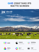 22" Портативный монитор с встроенной подставкой Umax 22 2K IPS 2560х1440, 60 Гц