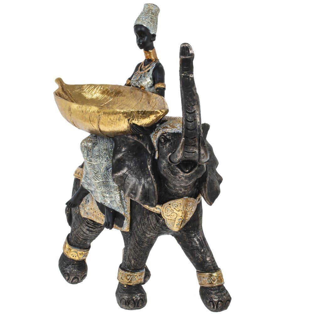 GAEM Фигурка декоративная "Африканка на слоне", L33 W16 H37 см