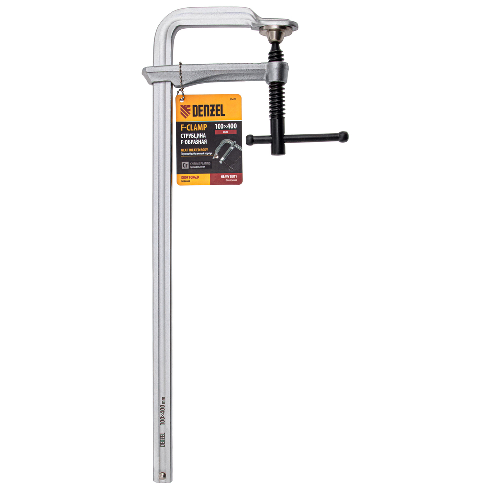 Струбцина F-образная, 100x400мм, кованая Denzel