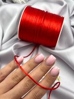 Шнур круглый атласный красный
