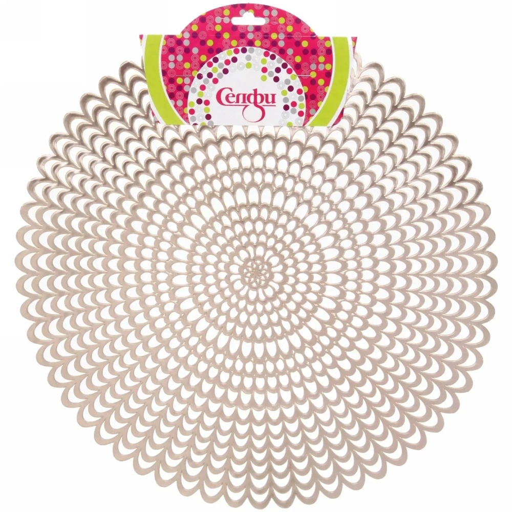 Салфетка плетеная 38см «Кружева» золото