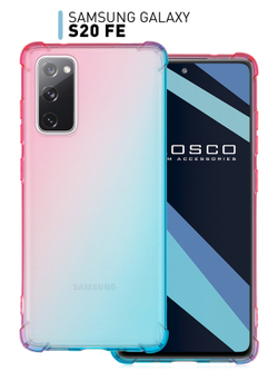 Чехол ROSCO для Samsung Galaxy S20 FE оптом (арт. SS-S20FE-HARD-TPU-PINK-BLUE)