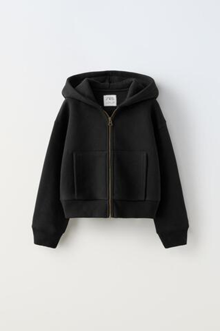 ZARA ХУДИ С МОЛНИЕЙ, ЧЕРНЫЙ