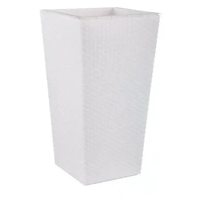 Кашпо напол. Ротанг со вставкой (340х615) (белый)