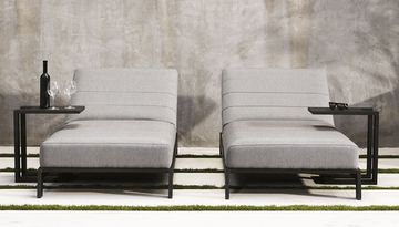 Шезлонг-лежак мягкий Bite антрацит/темно-серый