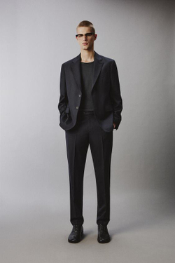 ZARA КОСТЮМНЫЕ БРЮКИ ИЗ 100% ШЕРСТИ, МОРСКОЙ СИНИЙ