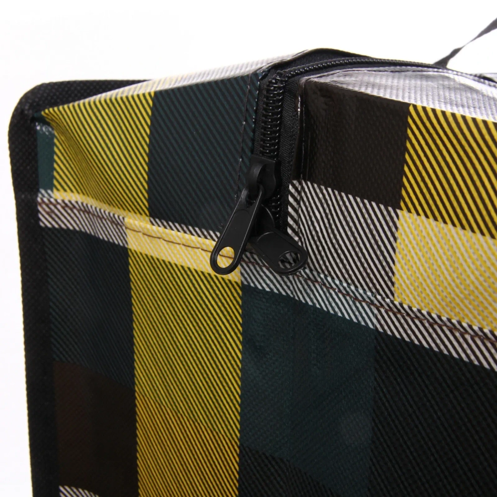 Сумка хозяйственная с внешним карманом « БАУЛ», цвет жёлтый/чёрный, 70*55*23см