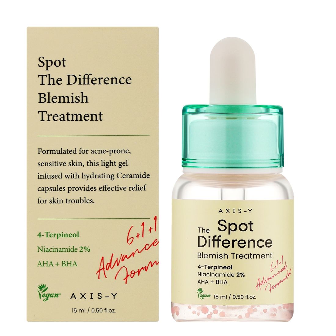 Локальная сыворотка от акне с 2% ниацинамида AXIS-Y Spot the Difference Blemish Treatment 15 мл
