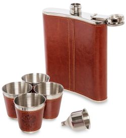 GT-13 Подарочный набор фляжка 500 мл со стопками «10 алкогольных заповедей»