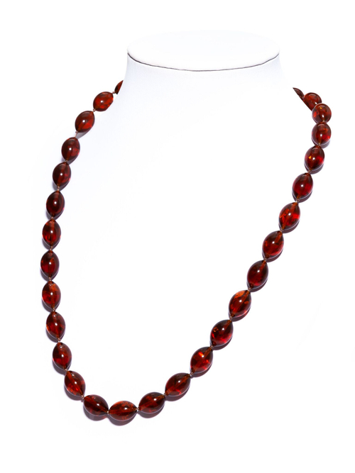 Бусы из янтаря натурального 50 см, бусины оливки 15 на 10 мм. Бусы ручной работы из Калининграда