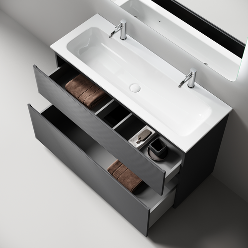 Тумба напольная Sancos Folk Floor 1190х445х850, c двумя ящиками оснащенными доводчиками, Grey soft, арт.FL120FGS