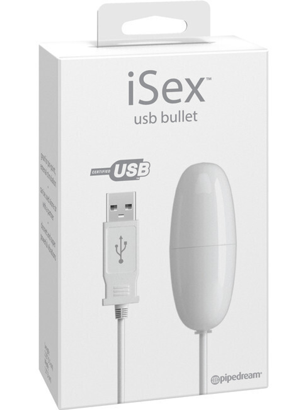 Вибро-пуля на проводе iSex USB Bullet White (Цвет: белый)