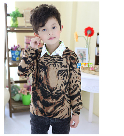 Джемпер детский с принтом тигра