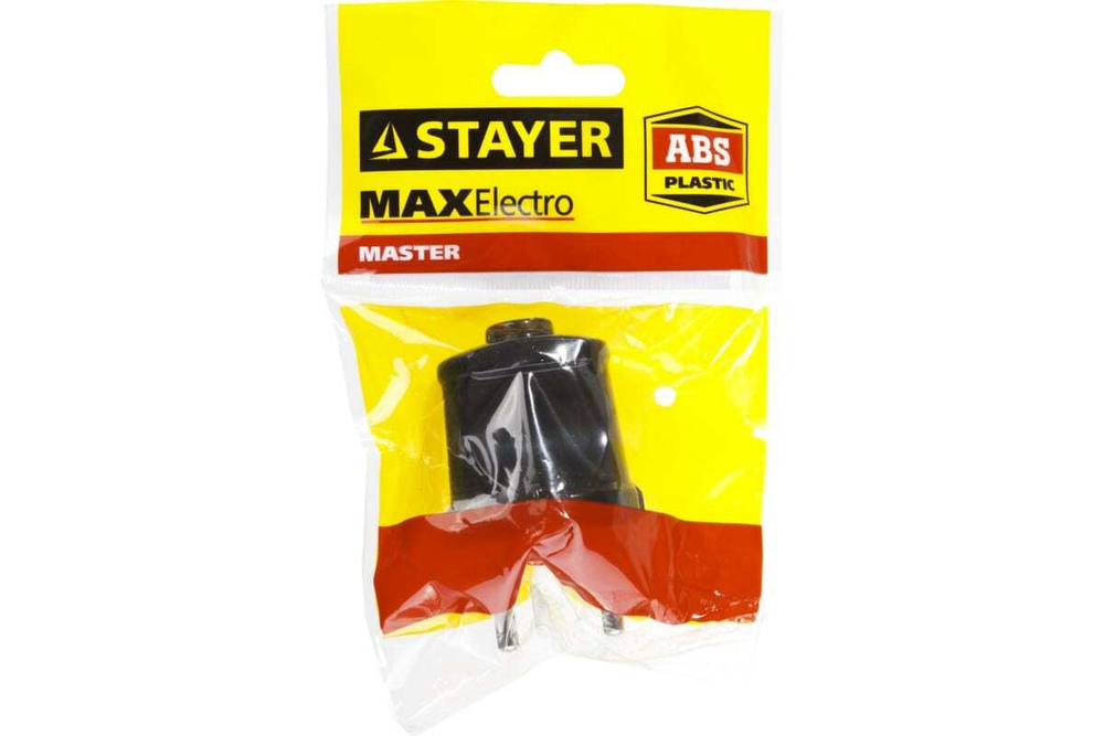 Электрическая вилка Stayer MASTER, 6А/220В, черная 55150-B