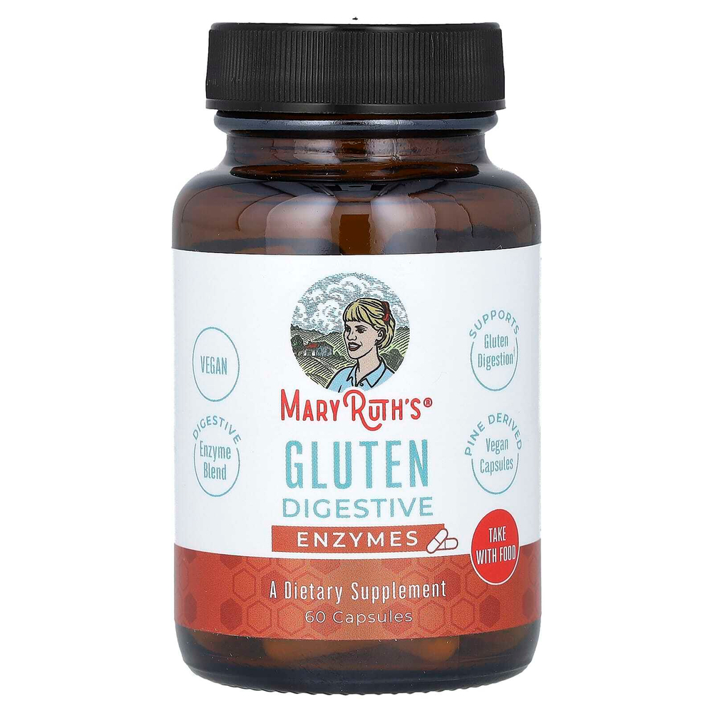 MaryRuth's, пищеварительные ферменты глютена, 60 капсул