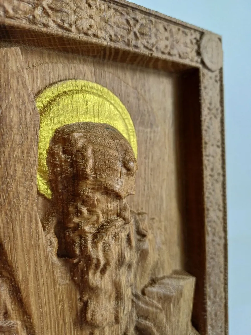 Освященная Икона Андрея Первозванного 14х19см резная дуб