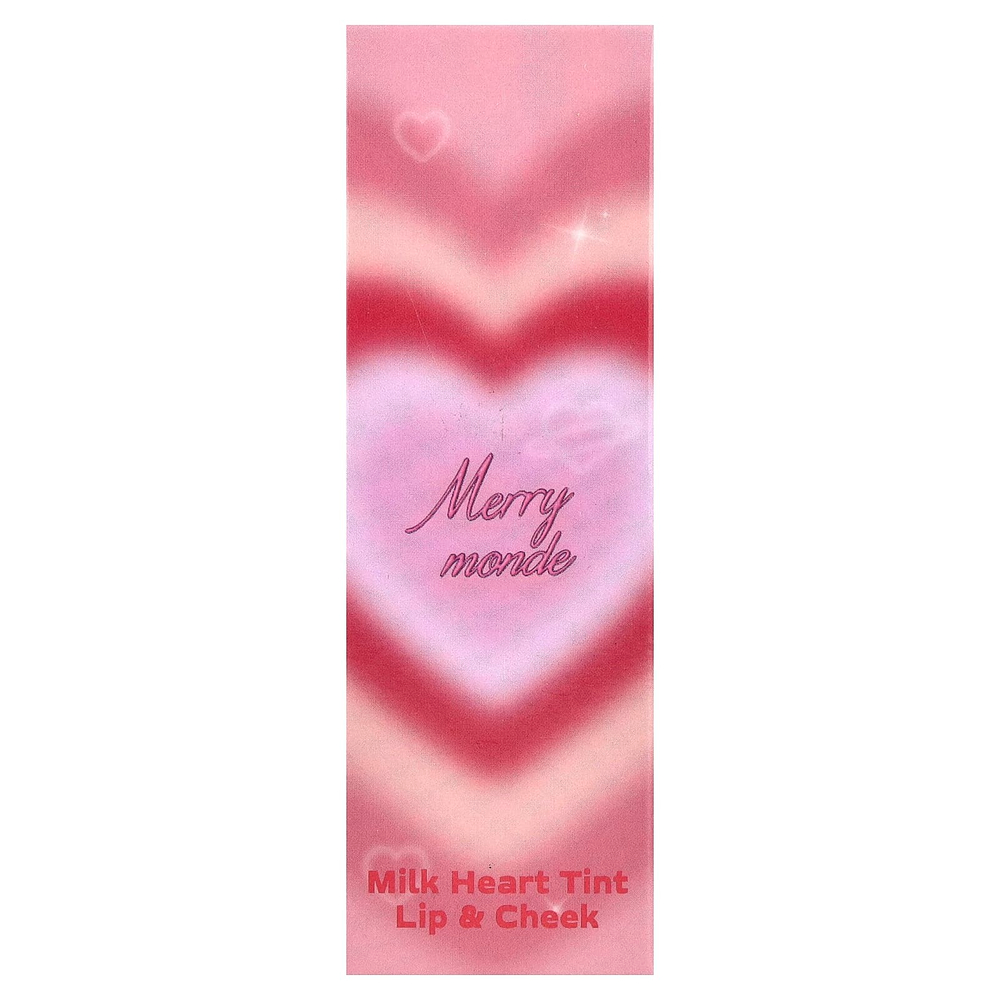 Merrymonde, Milk Heart, тинт для губ и щек, 05 яблочный, 5 г