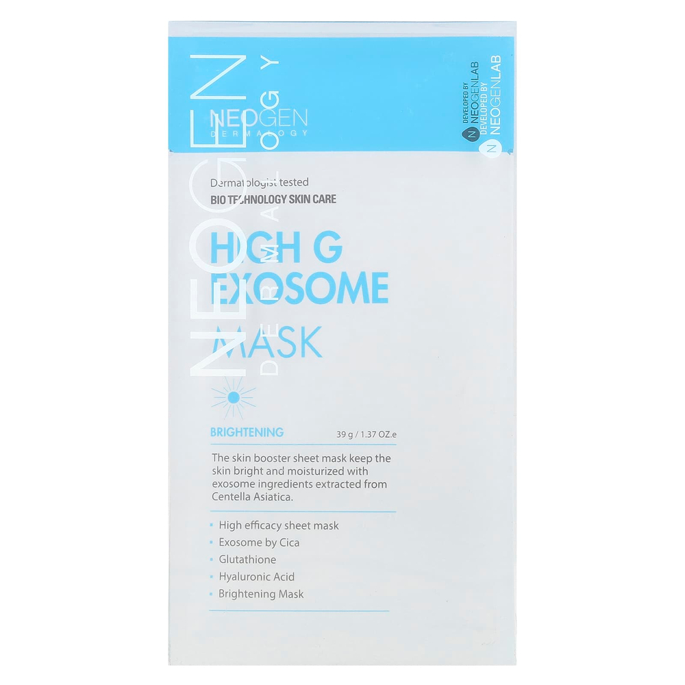 Neogen, Маска с экзосомами с высоким содержанием G, осветляющая, 5 шт. В упаковке, 39 г (1,37 унции)